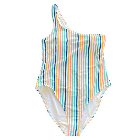 NWT Old Navy Womens One Shoulder Multi Stripe One Piece Swimsuit Size XXL - Picture 4 of 11